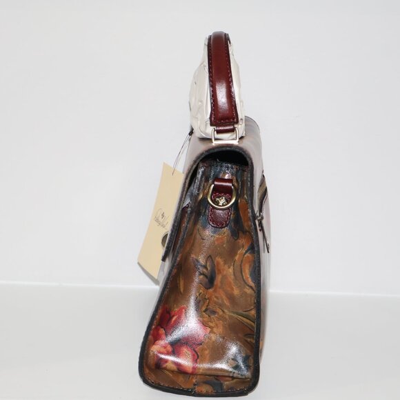 Patricia Nash Vintage Satchel Floral Leather Top Handle Bag - Picture 6 of 9
